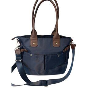Signature Navy Blue Nylon Large Handbag Crossbody Tote